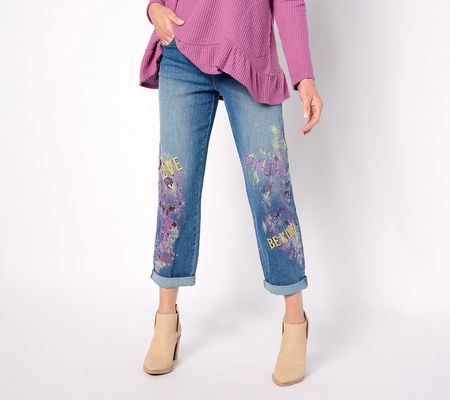 LOGO by Lori Goldstein Special Edition Reg. Printed Jeans