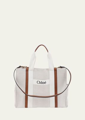 Logo Canvas Leather Changing Bag