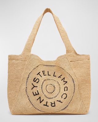 Logo Eco Crochet Raffia Tote Bag