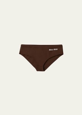 Logo-Embroidered Bikini Bottoms