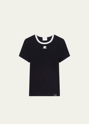 Logo-Embroidered Cotton T-Shirt with Tipping