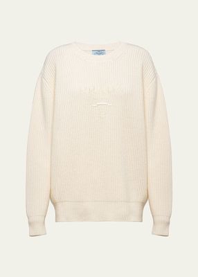 Logo-Embroidered Wool Cashmere Sweater