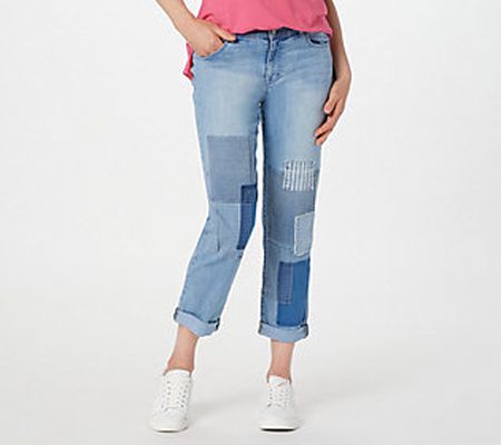 LOGO Lavish by Lori Goldstein Regular Indigo Boyfriend Jeans