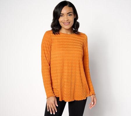 LOGO Layers by Lori Goldstein Long Sleeve Crew Neck Top