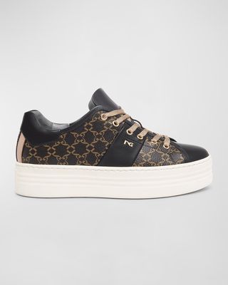Logo Leather Low-Top Skater Sneakers