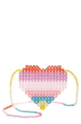Lola & the Boys Beaded Heart Purse in Pink