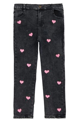 Lola & the Boys Kids' All Over Hearts Jeans in Black
