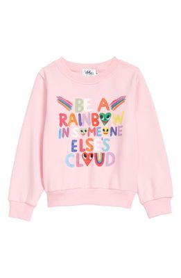 Lola & the Boys Kids' Be a Rainbow Cotton Fleece Graphic Sweatshirt in Pink