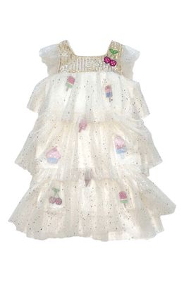 Lola & the Boys Kids' Cherry On Top Tiered Dress in White
