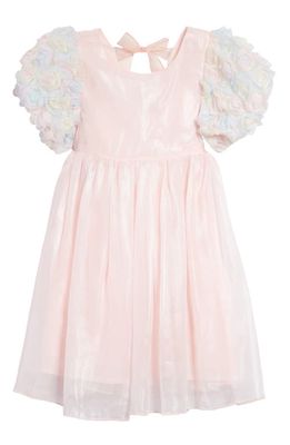Lola & the Boys Kids' Rosie Satin Party Dress in Pink