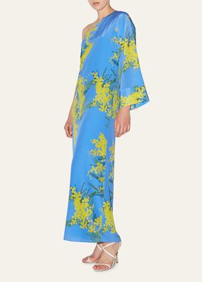 Lola Floral Print One-Shoulder Maxi Dress
