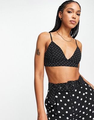 Lola May bralette in polka dot - part of a set-Black