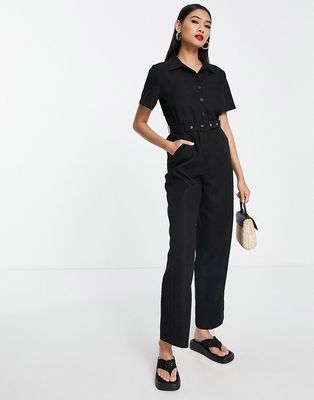 Lola May jumpsuit with belt in black