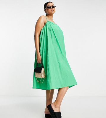Lola May Plus cami swing dress in green