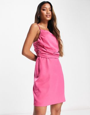 Lola May ruched bust cami mini dress in pink