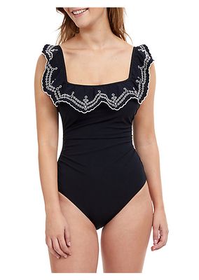 Lola Squareneck Ruffle One-Piece Swimsuit