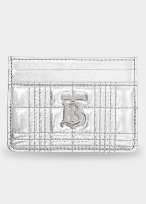 Lola TB Quilted Metallic Leather Card Case