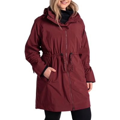 Lole Piper Waterproof Oversize Rain Jacket in Burgundy 