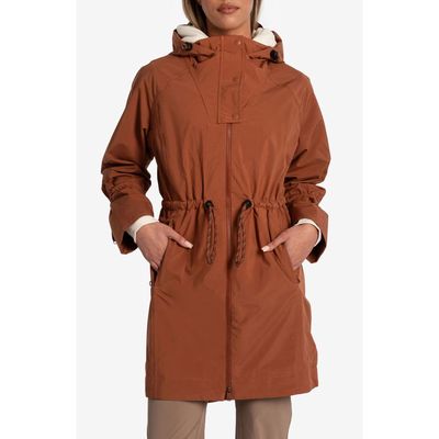 Lole Piper Waterproof Oversize Rain Jacket in Rust 