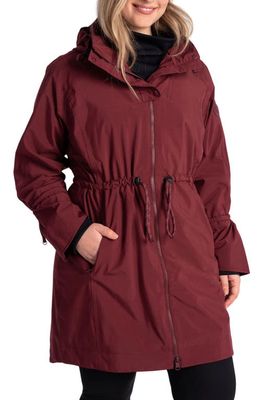 Lole Piper Waterproof Packable Rain Jacket in Burgundy