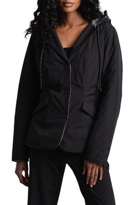 Lole Reversible Quilted Hoodie Jacket in Black Beauty