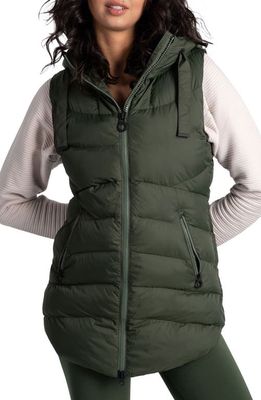 Lole Transition Water Repellent Hooded Quilted Vest in Kombu