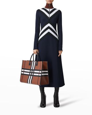 Lollie Alpine Geometric Half-Zip Midi Dress