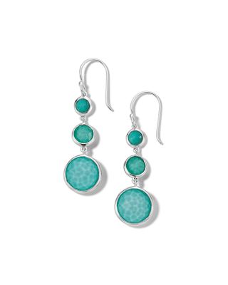 Lollipop Lollitini 3-Stone Drop Earrings in Sterling Silver with Turquoise Doublet