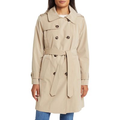 London Fog Belted Trench Coat in British Khaki 