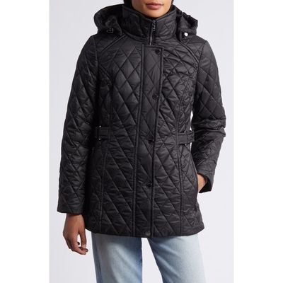 London Fog Quilted Water Resistant Jacket in Black 