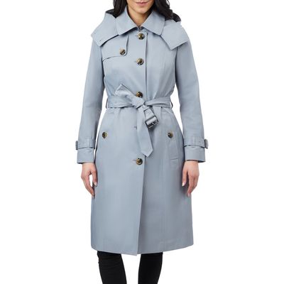 London Fog Water Resistant Belted Trench Coat with Removable Liner in Koala 