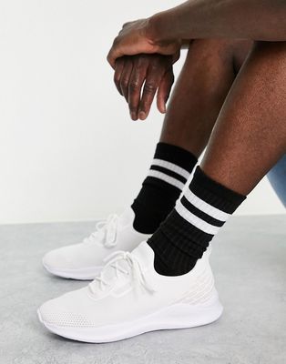 London Rebel X knitted runner sneakers in white
