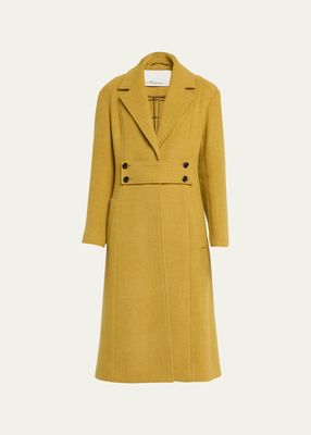 Long A-Line Double-Breasted Carriage Coat