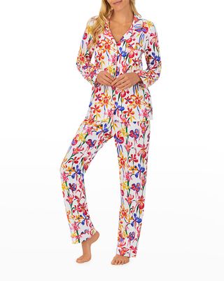 Long Floral-Print Pajama Set