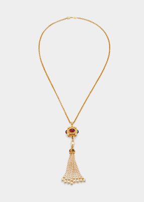 Long Pearly Fringe Necklace