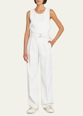 Long Relaxed Leg Belted Pants