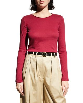 Long-Sleeve Cotton-Cashmere Tee