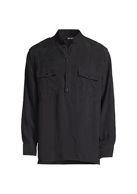 Long-Sleeve Half-Button Shirt