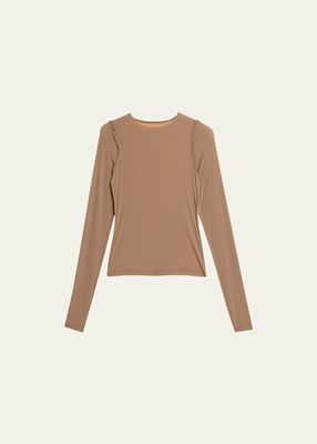 Long-Sleeve Raw Edge Top