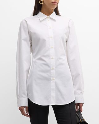 Long-Sleeve Shaped Poplin Shirt