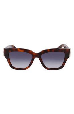 Longchamp 53mm Gradient Modified Rectangular Sunglasses in Havana 