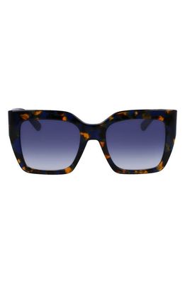 Longchamp 53mm Rectangular Sunglasses in Havana Blue
