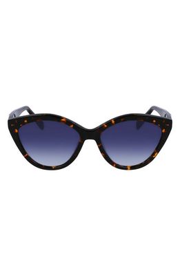 Longchamp 56mm Cat Eye Sunglasses in Dark Havana