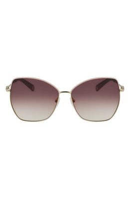 Longchamp Amazone 60mm Gradient Butterfly Sunglasses in Rose Gold /brown Peach