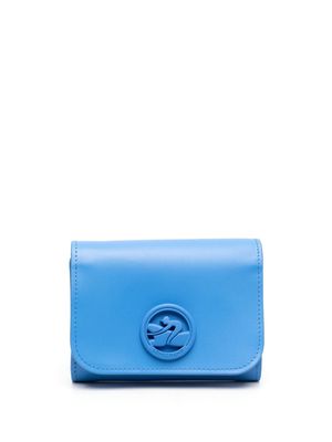 Longchamp Box-Trot leather tri-fold wallet - Blue