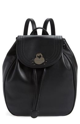 Longchamp Cavalcade Leather Backpack in Black