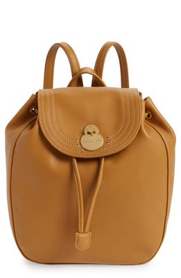 Longchamp Cavalcade Leather Backpack in Natural
