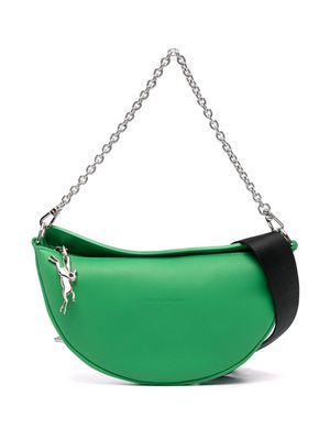 Longchamp debossed-logo leather crossbody bag - Green
