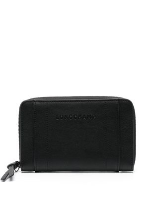 Longchamp debossed-logo leather wallet - Black