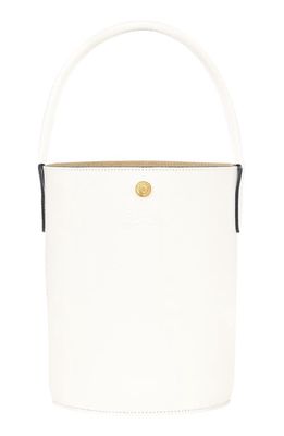 Longchamp Épure Leather Bucket Bag in White
